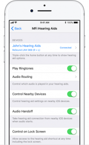 hearing aids are connected to iphones and can be controlled by iphone