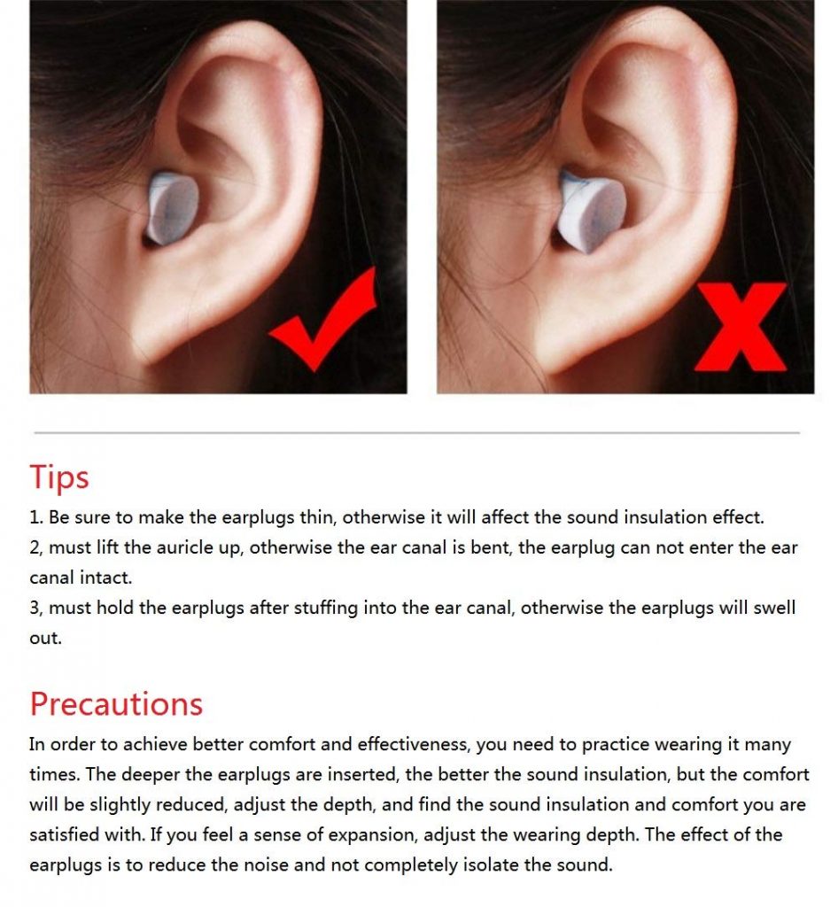 wearing earplugs