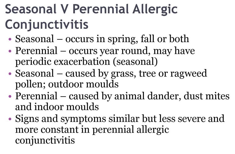 Seasonal VS Perennial Allergies